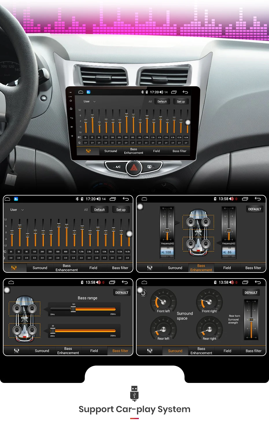 Junsun 4G+ 64G CarPlay DSP Android 8,1 автомобильный Радио Мультимедиа Стерео Аудио плеер gps 2 Din для hyundai Santa Fe 2 2006-2012 без DVD