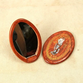 

1pc Vietnam mahogany wood small mirror makeup mirror with mosaic shell handicraft mirror