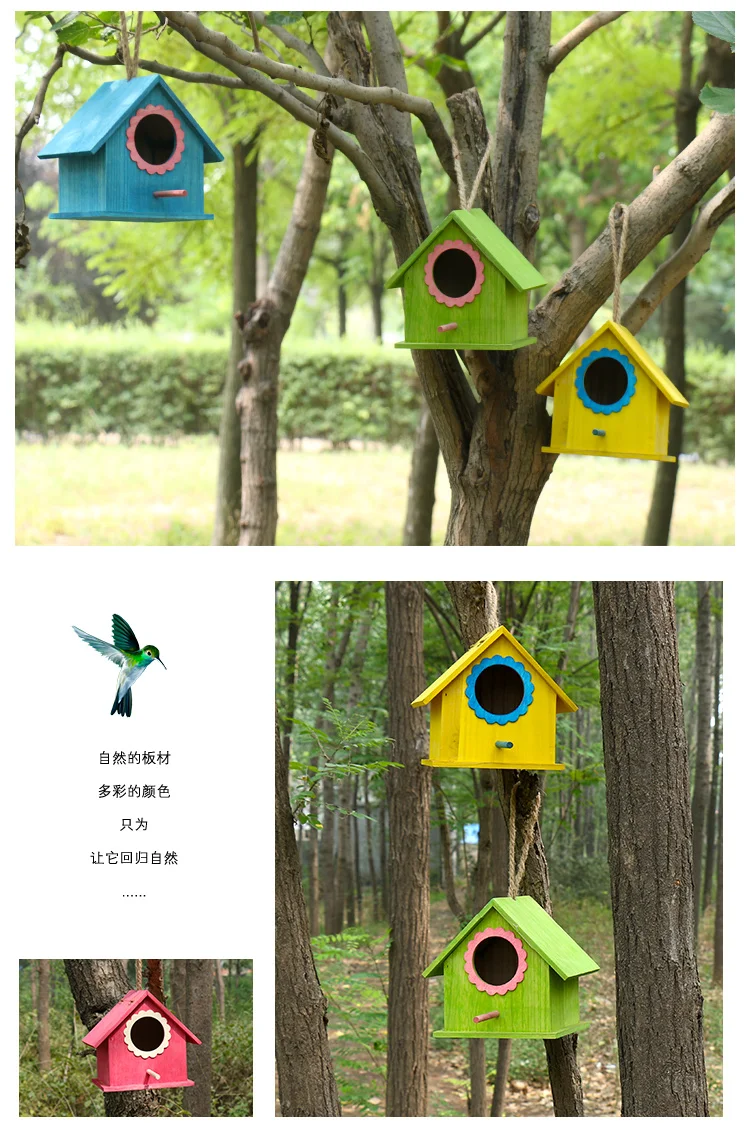 Уличная птица деревянный домик en pearl Воробей птица деревянный домик Птичье гнездо украшение клетка для птиц коробка для разведения ZP4021507