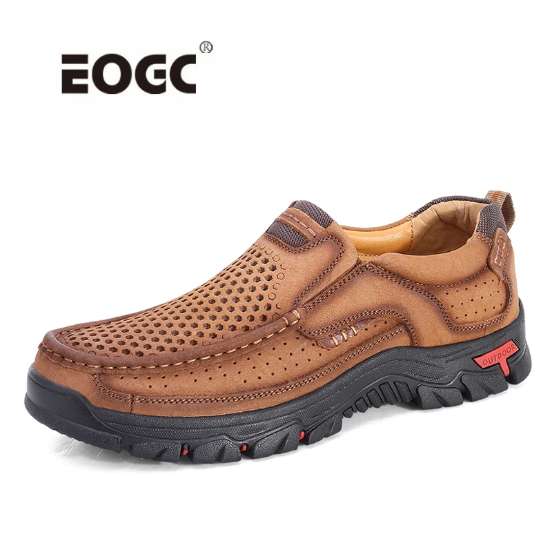 

High Quality Genuine Leather Men Boots Breathable Autumn Ankle Boots Two Style Outdoor Hiking Boots Plus Size Shoes Men