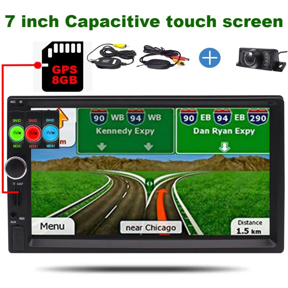 

1080P Video Wallpaper Illuminating Light Button SWC Multi Languages Wireless Rear View Camera Optional Double DIN Car Stereo GPS