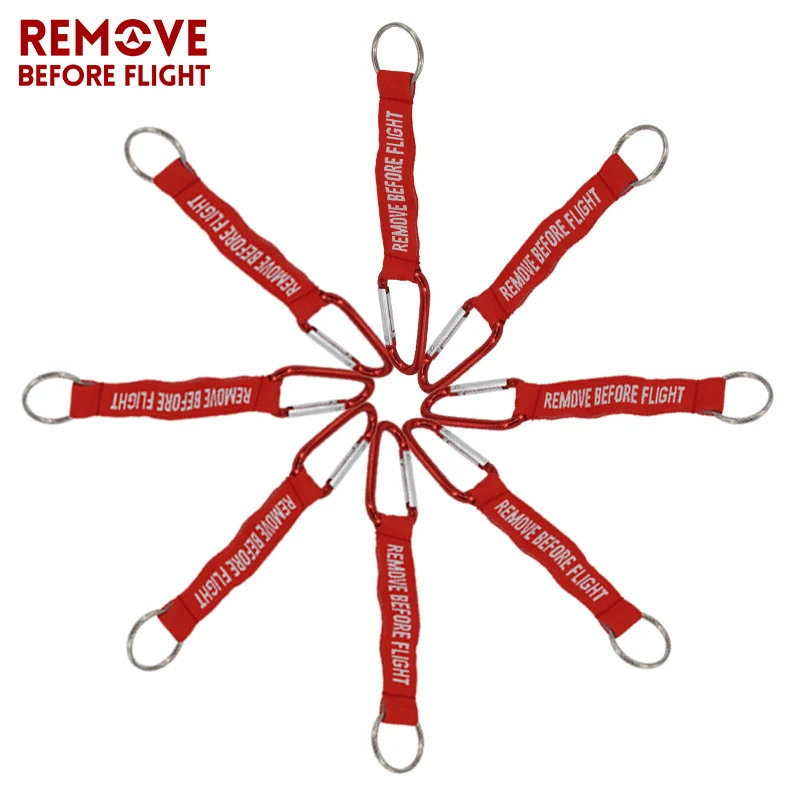 Remove Before Flight Key Chain Llaveros Hombre Red Keychain Woven Letter Keyring Jewelry Aviation Tags OEM Key Chains Safety Tag (4)