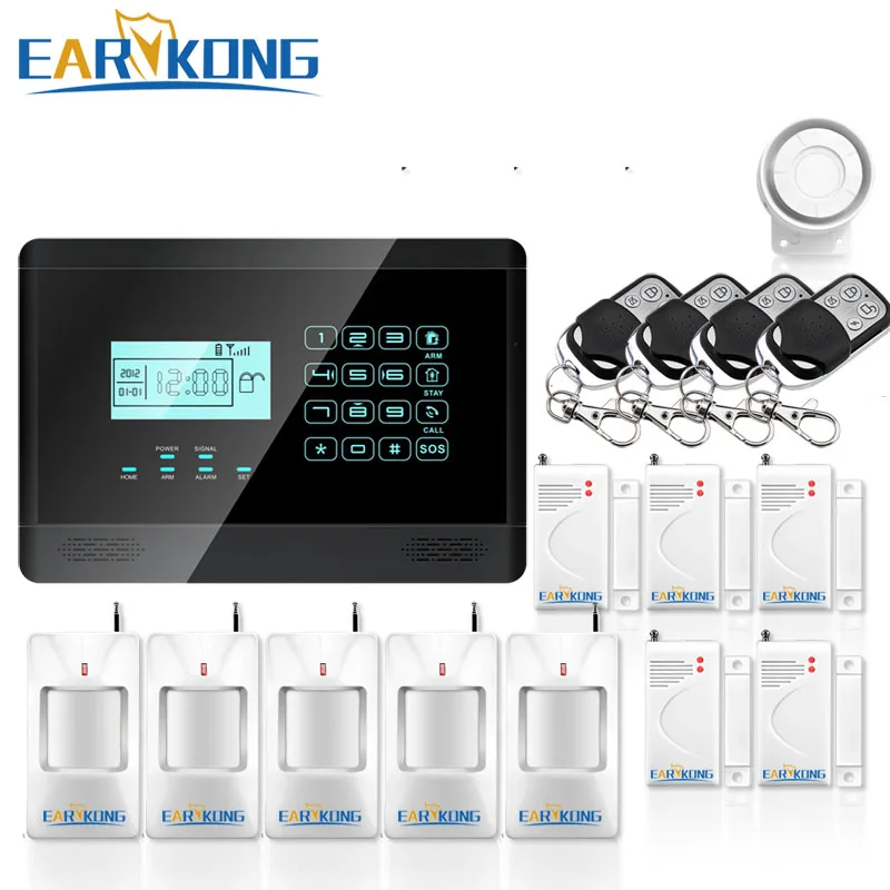

Wireless Home Burglar Security GSM Alarm System 433MHz Touch Keyboard Compatible English/ Russian/Spanish/ French/Italian Menu