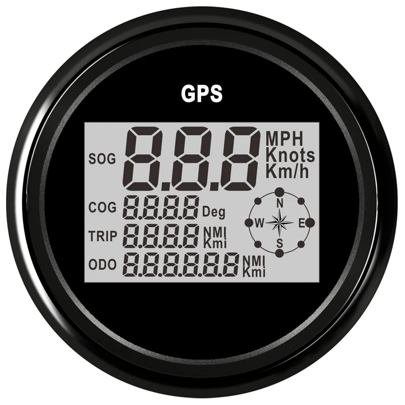 85mm Motorcycle GPS Speedometer Car Digital LCD Speed Gauge 0 999 knot