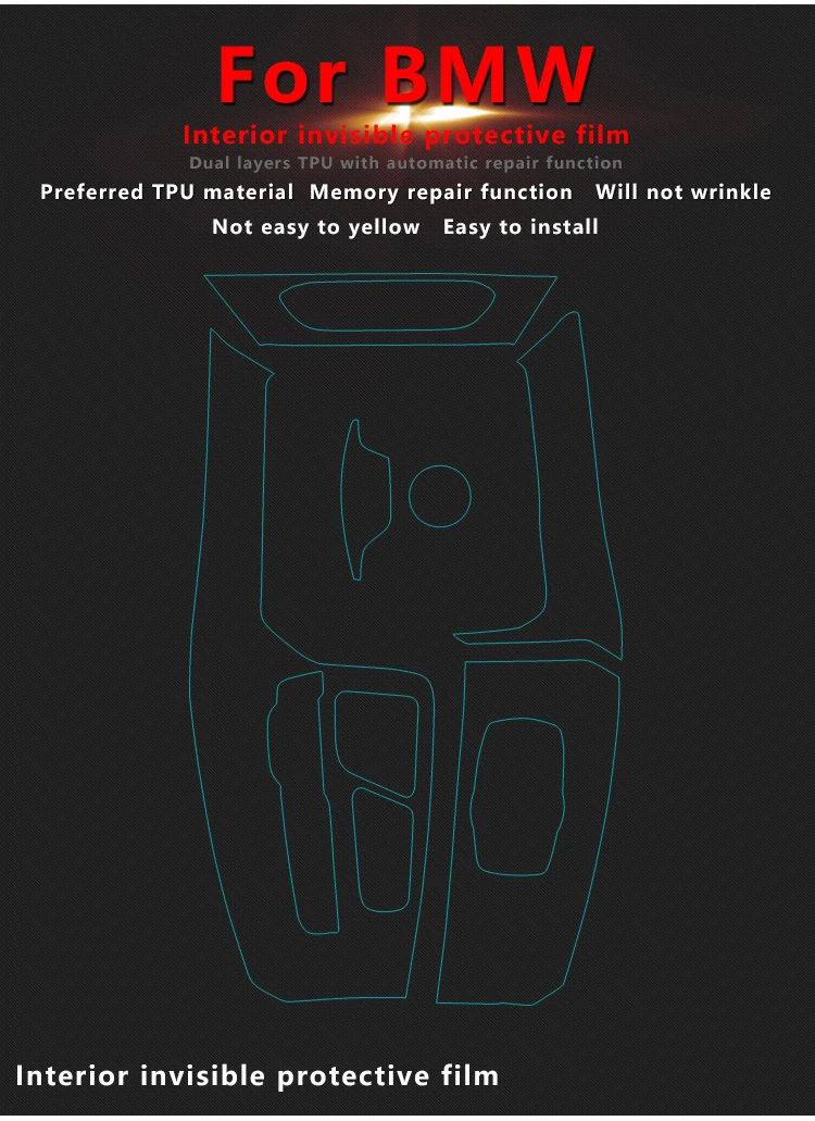 Самовосhealing вающаяся внутренняя защитная пленка, центральная консоль, панель передач, декоративная наклейка для BMW X3 G01, автомобильные аксессуары