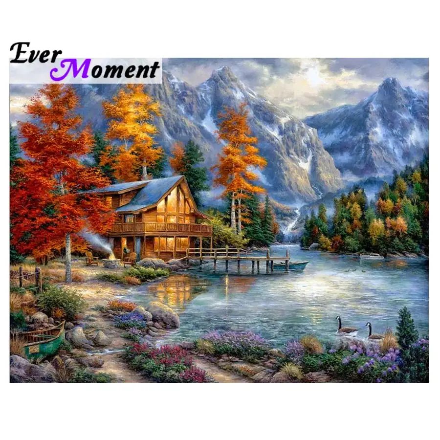 

Ever Moment 5D Diamond Painting Full Square Scenery Dream House 5d Diamont Painting Diamond Embroidery Rhinestone Pasted ASF967