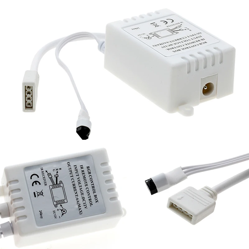 DC12V 24 клавиши ИК-пульт контроллер RGB для SMD3528 2835 RGB Светодиодные ленты огни мини-контроллер без батареи с коробкой приемник
