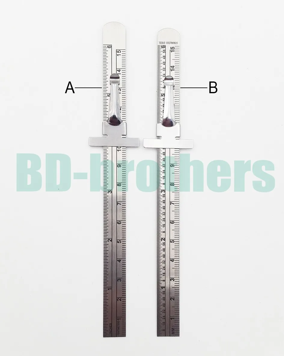 15cm Stainless Steel Straight Ruler Metal Graduated Scale Depth Gauges