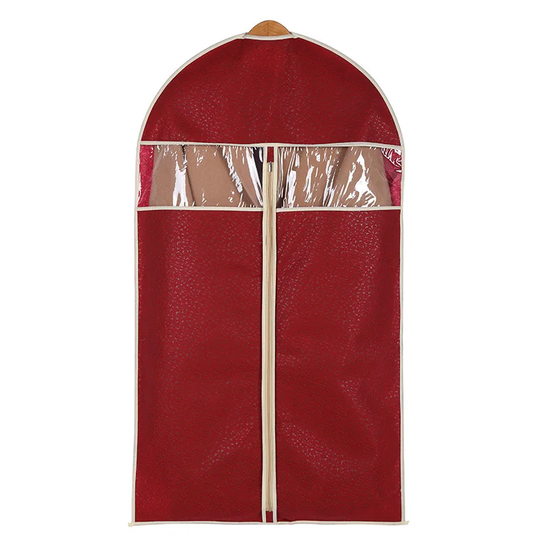 Стиль нетканый чехол для одежды костюм пальто пылезащитный влагостойкий на молнии протектор сумка органайзер для путешествий Чехол - Цвет: Красный