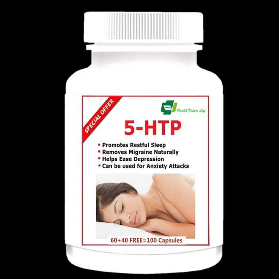 

5 HTP 100mg Depression Insomnia Anxiety Appetite Control Serotonin - 60 + 40 Free = 100 PCS