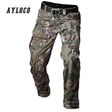 Тактические мужские камуфляжные водонепроницаемые военные брюки-карго, повседневные эластичные Мужские Брюки с карманами