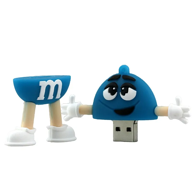 Милый мультяшный usb-накопитель M& M Rainbow Bean, 4 ГБ, 8 ГБ, 16 ГБ, 32 ГБ, 64 ГБ, флеш-накопитель USB 2,0, флеш-карта памяти, 6 цветов на выбор