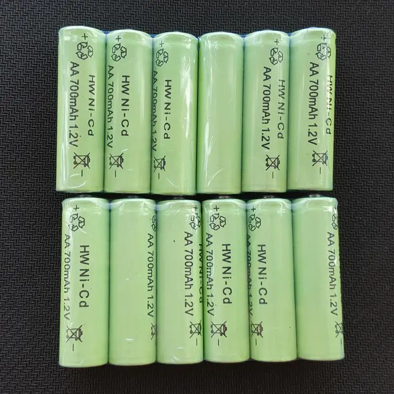 12PCS NICD AA Batteries 1.2v Rechargeable nicd Battery 1.2V Ni-Cd aa Baterias bateria recargable