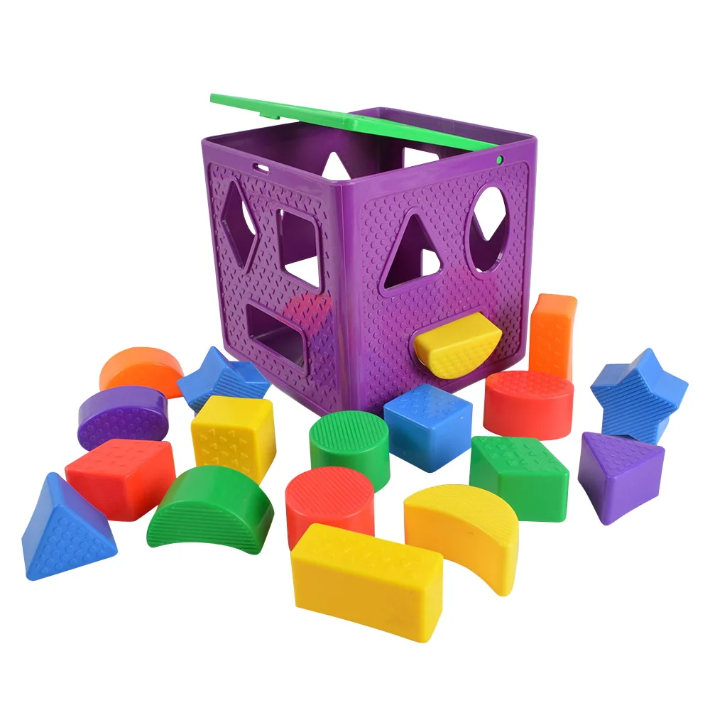 

BOHS Shape Sorting Cube Geometric Shapes Sorters Baby Toys, with 18 Blocks and 1 Cube