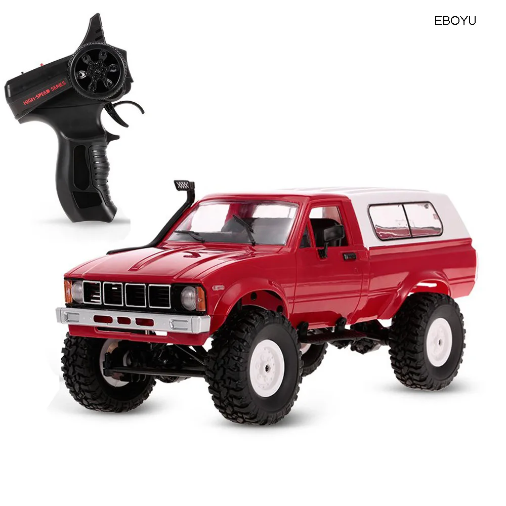 EBOYU WPL C24 1:16 2,4 GHz 4WD RC автомобиль с пультом дистанционного управления гусеничный внедорожник пикап RTR игрушка - Цвет: Красный