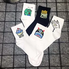 Повседневные женские носки с изображением животных из мультфильмов; носки с изображением лягушки, мороженого, чипсов; креативные капризные мужские носки; хлопковые носки для пар