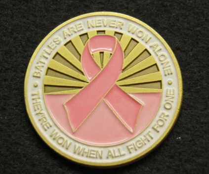 

Hot sales NEW 2014 BREAST CANCER AWARENESS 2 inch Collectable Challange Coin High quality low price Custom coins FH810206