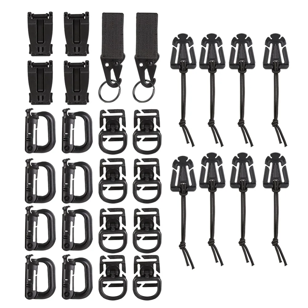 

Backpack Accessories Set (Tactical) Gear Webbing Connecting Buckles Clip Set Strap D Ring Hooks Carabiner