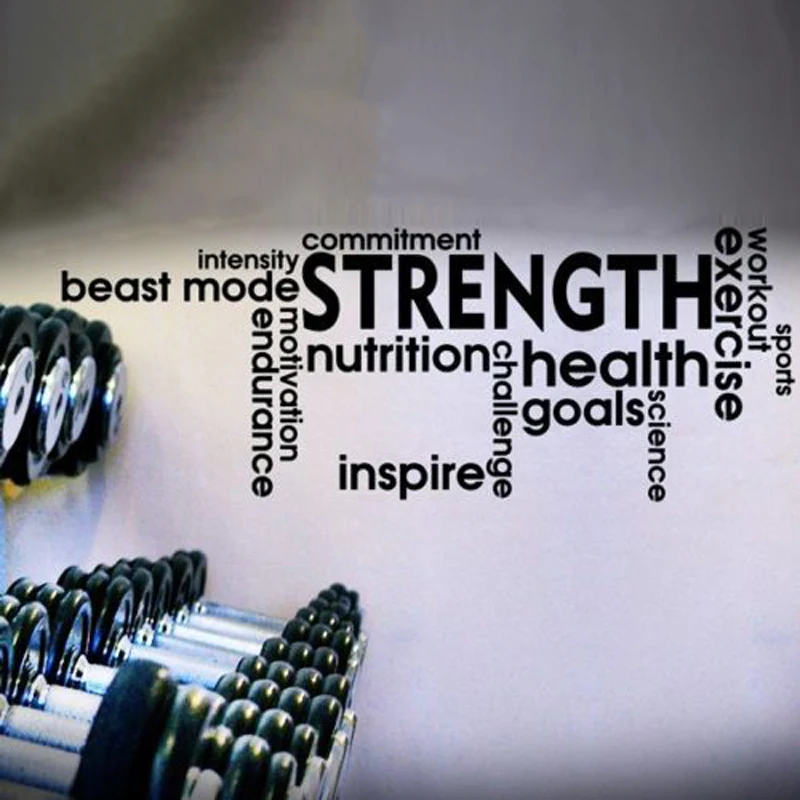 Strength Letters Pattern Wall Stickers For Sport Room Vinyl Decals
