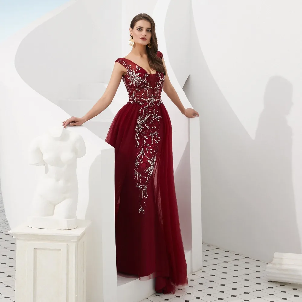 Beauty Emily Luxury Beads Elegant Mermaid Evening Dresses 2018 for Women Long Party Prom Dresses Plus Size Party Gowns Beauty Emily Luxury Beads Elegant Mermaid Evening Dresses 2018 for Women Long Party Prom Dresses Plus Size Party Gowns