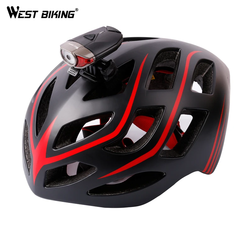 Top WEST BIKING Bike Helmet Light USB Headlight Safety Road MTB Front Bicycle Light Helmet Flashlight Bicycle Accessories Bike Light 2