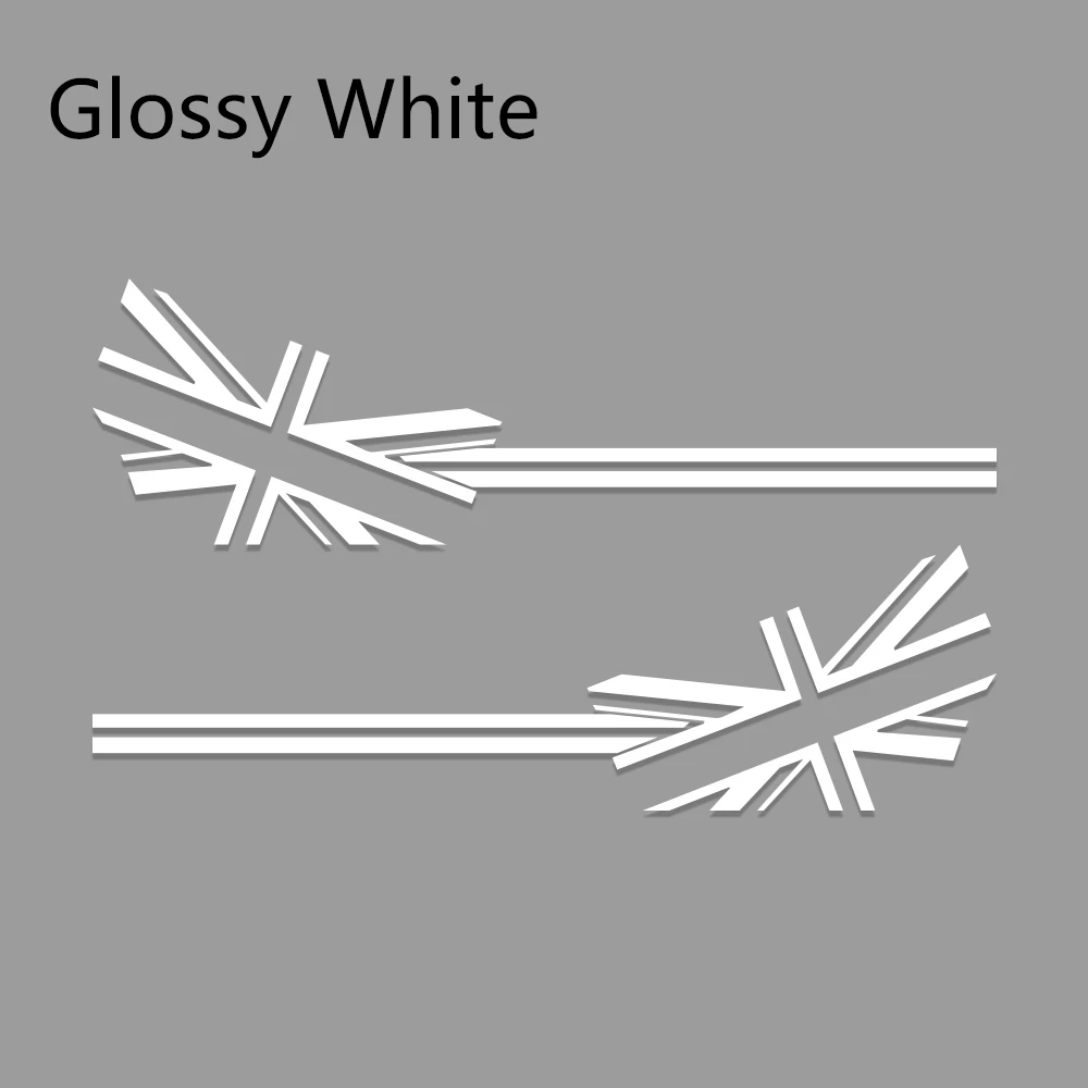 2 шт. автомобиль Стикеры флаг Стиль сбоку нашивки наклейки для Mini Cooper R56 R57 R58 R50 R52 R53 R59 R61 R60 F60 F55 F56 F54 аксессуары - Название цвета: Glossy White
