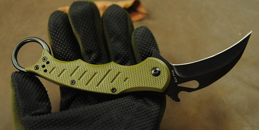 

2019 Latest Karambit Folding Knife 5Cr13 blade G10 handle Trainer Training Camping pocket Survival Hunting Tactical Knives EDC T