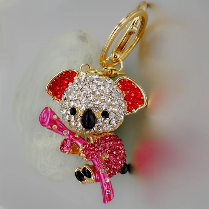 

Adojewello Jewelry Rhinestone Crystal Lovely Koala Keychain Keyring For Car Handbag Chram Key Holder Wholesale