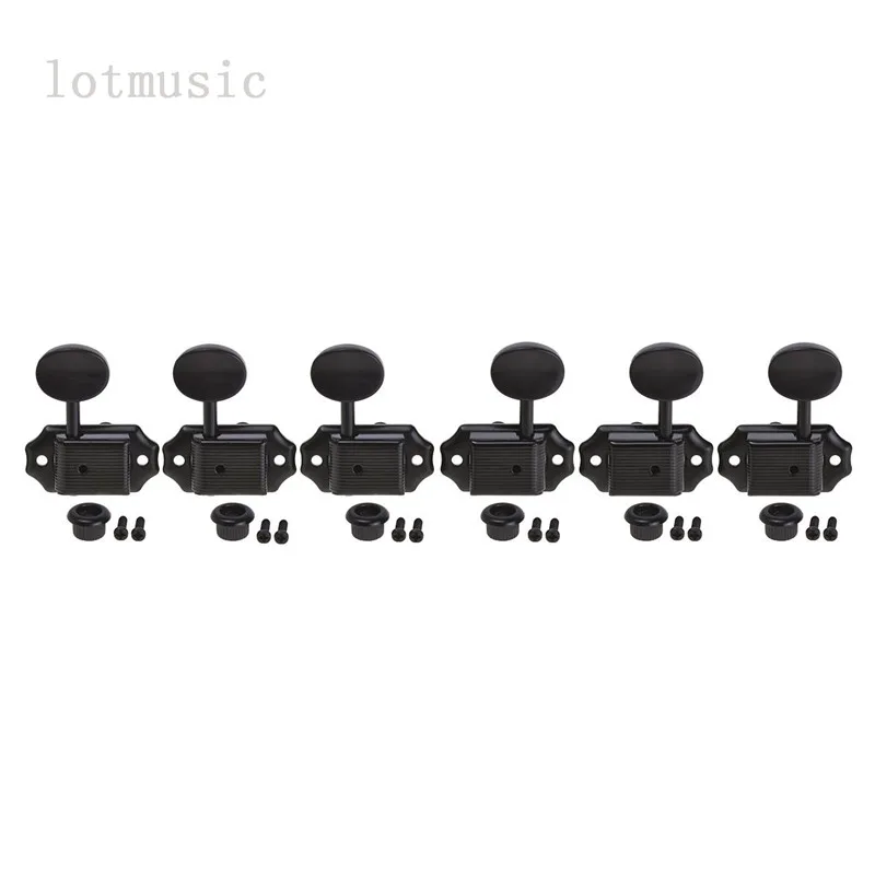 Electric Acoustic Guitar String Tuning Pegs Keys Tuners Machine Heads 3x3 Black Guitar Parts