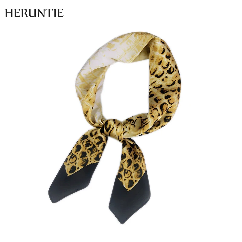 2019 New Vintage Women Fashion Summer spring Brand Square scarf Silk Satin skinny Scarves Head Neck Hair Tie Band neckerchief