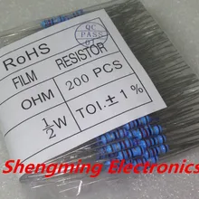 200 шт. 1/2W 0,5 W 270R 300R 330R 360R 430R 470R 510R 560R 620R 680R 750R 820R 910R 1K 1K2 1% металлического пленочного резистора