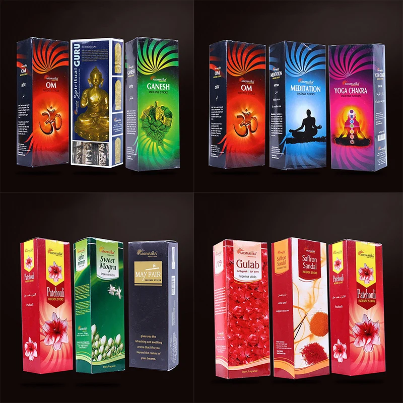 

India Incense Sandalwood One Box Authentic Indian Incense Sticks Handmade Stick India Imported Pure Natural Aromatherapy Incense