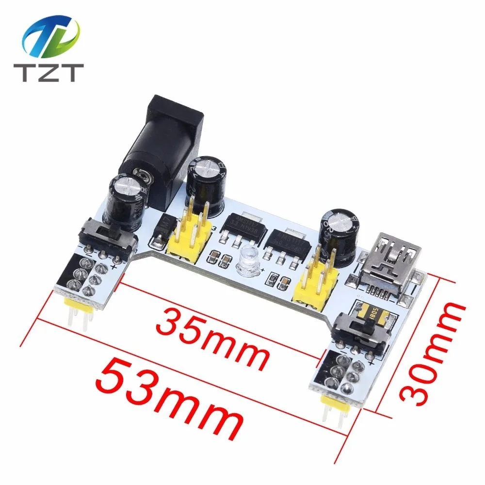 Макетная плата TZT MB102 без пайки модуль питания для Arduino Nano 3 В 5 в белая/черная