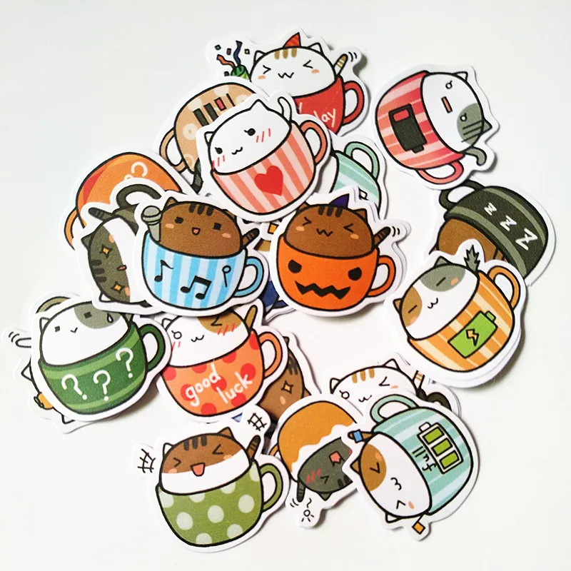 

10 bags Kawaii Animals Stickers DIY Cute Cartoon PVC Stickers Lovely Black Bear Sticker For Diary Notebook Decoration