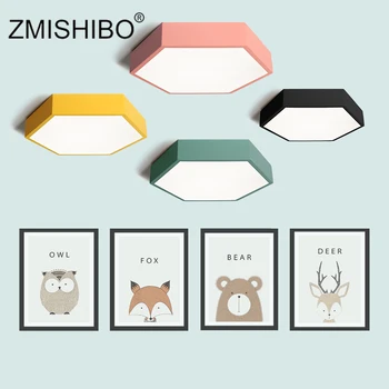 

ZMISHIBO Macaron 7 Color LED Ceiling Lamp 15W 96-265V Hexagon Surface Mounted Indoor Study Bedroom Lighting Nordic Ceiling Light