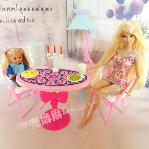 Nova chegada bonito sala de jantar para boneca barbie 1/6 crianças boneca  acessórios casa mobiliário jogo conjunto presente aniversário natal -  AliExpress