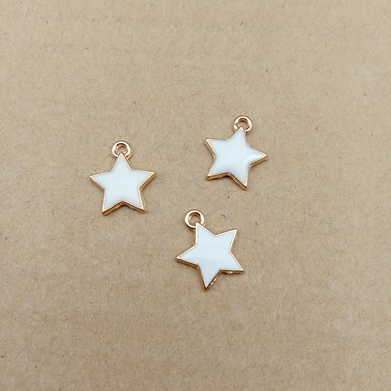 10 шт эмалированные звезды очаровательный со стразами украшения в виде звездочек для изготовления ювелирных изделий и рукоделия Шарм мода кулон