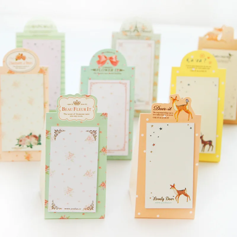 

Vintage Sweet Dream series Mini Stand notepad DIY Multifunction message note Memo Pads sticky Papelaria Escolar School Supplies