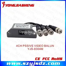 Free Shipping Wholesale 4 ch passive Video Transceiver RJ45 and BNC Video Balun for CCTV