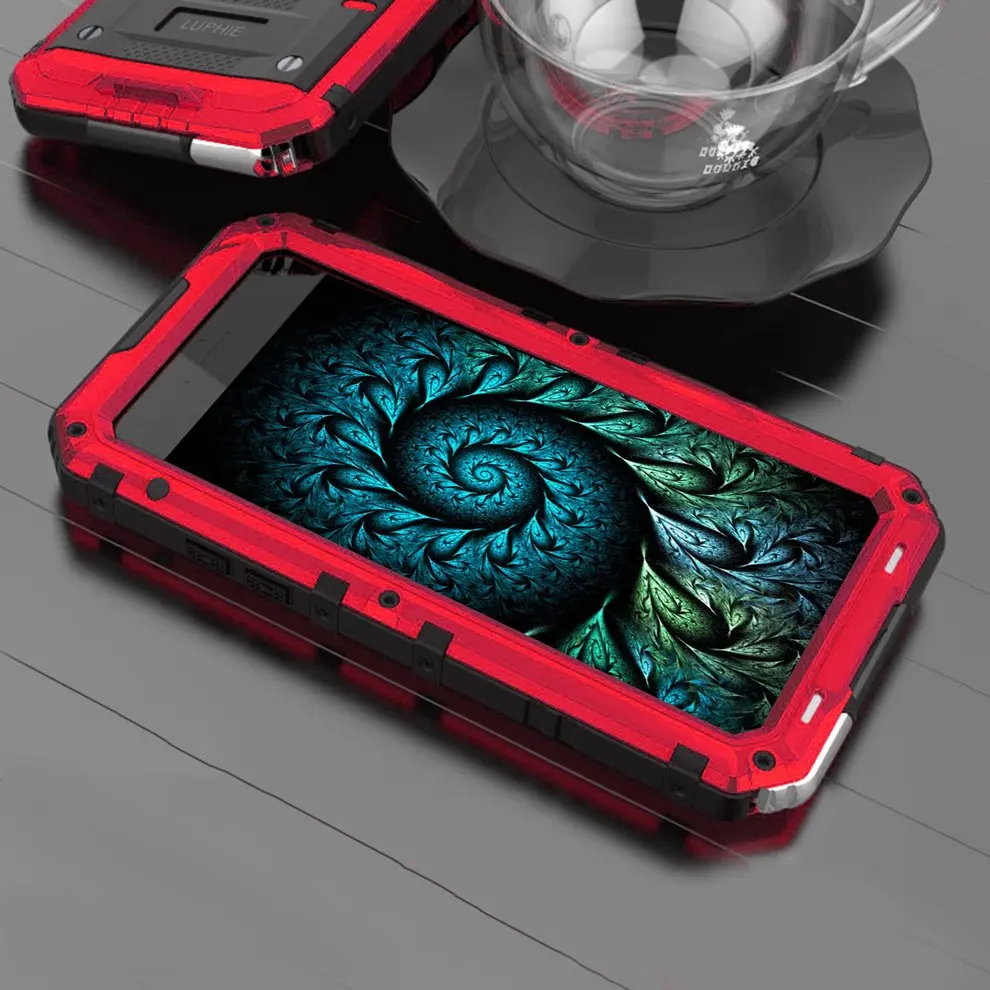 

8 Pcs Red Mobile Phone Protective Case Hard Cover Full Protected Waterproof Scrape Resistance Shockproof For iPhone 6/6S Plus