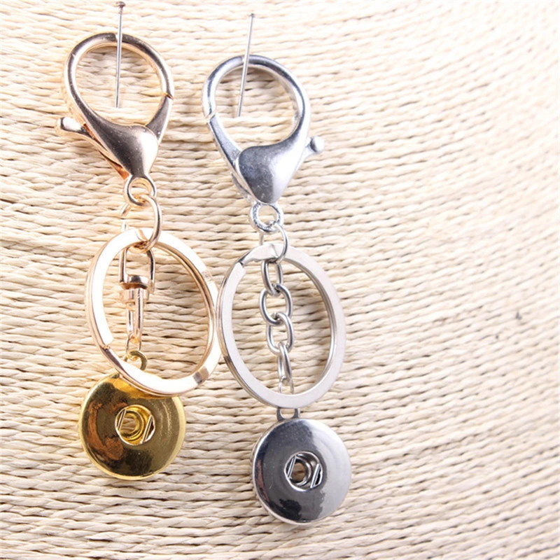 Silver Gold Plate Snap Keychain Jewelry Fit 18MM/12MM Interchangeable