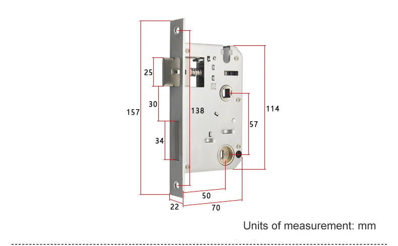 50*57 корпус врезного замка, подшипник, глушитель, нержавеющая сталь, корпус замка, обратный подъем, анти-блокировка, защита от ржавчины