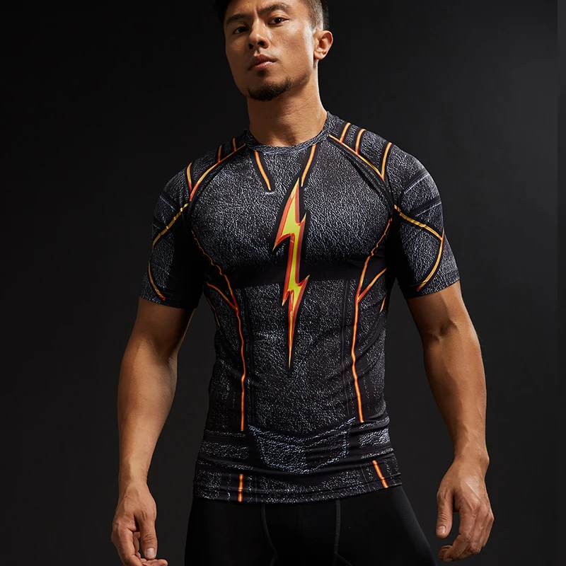 2017 Fashion Brand Superhero Mens Compression T shirt Costume Tops Male
