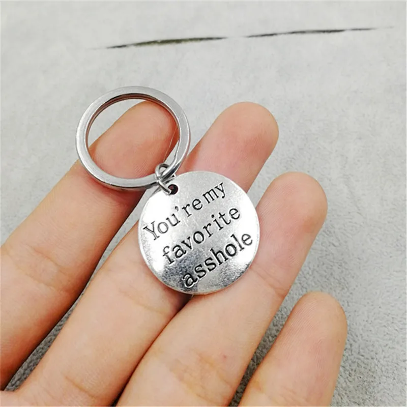 You're My Favorite Asshole Keychain Gifts Boyfriend Couple Funny Love Jewelry Name Chains