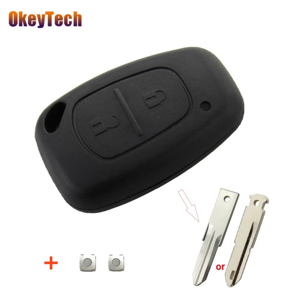 

OkeyTech 2 Buttons Car Key Shell For Renault Traffic Master Vivaro Movano Kangoo Auto Accessories Key Cover Case Fob 2 Switches
