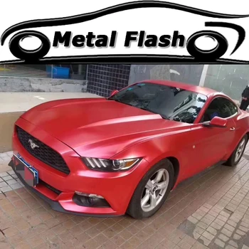 شراءالأحمر المعادن فلاش الفينيل لامع ملصق التفاف السيارة مع الهواء فقاعة الحرة دراجة نارية شاحنة شارات احباط