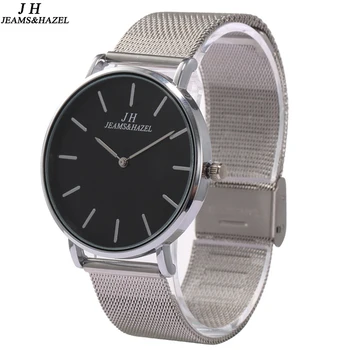 

new brand JEAMS&HAZEL waterproof mesh strap watches Men rose gold stainless steel bracelet wrist watch Luxury
