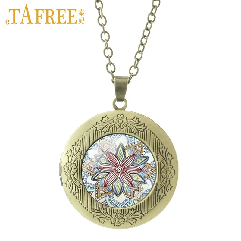 ns323 1 bronze Tafree, модные ожерелья с подвеской в виде медальона, Лидер продаж, кошачий глаз, дракон, наша Леди из гуадалупа Мандала, модные стеклянные драгоценные камни GL01 - Окраска металла: ns323 1 bronze