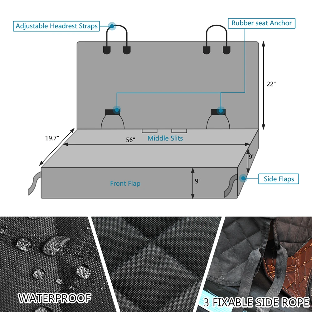 Чехол для на автомобильное сиденье перевозки собак 100% водонепроницаемый