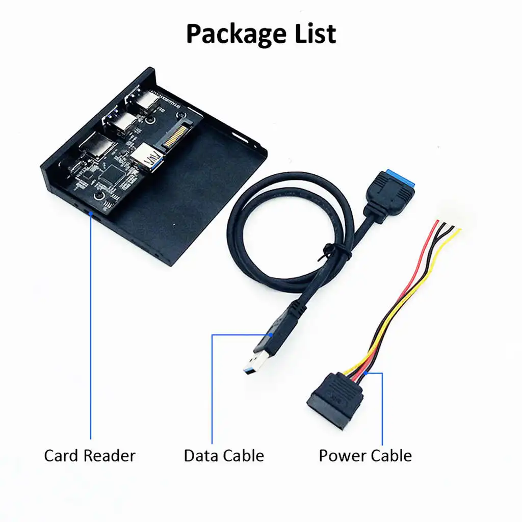 33S50-Rtk 3 в 1 кардридер ПК Передняя панель медиа тип-c двойной Usb 3,0 порт концентратор приборная панель с Usb кабель питания Tf Sd карта Reade